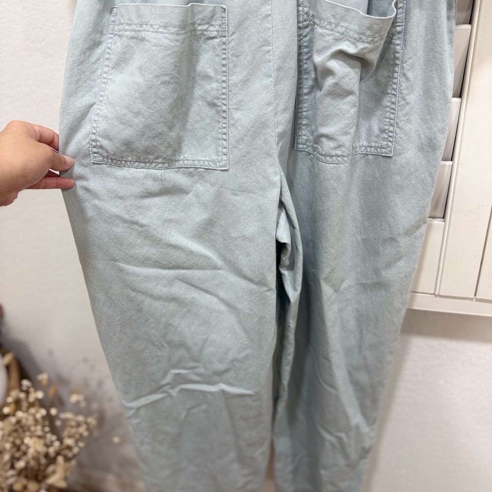 Light Blue Green Jumpsuit with Pockets - Picture 2 of 8